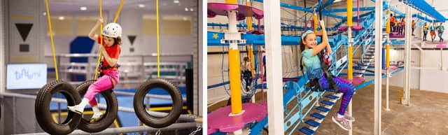 対決できるアクティビティを設置した屋内アスレチック施設「TONDEMI HEIWAJIMA」7月オープン