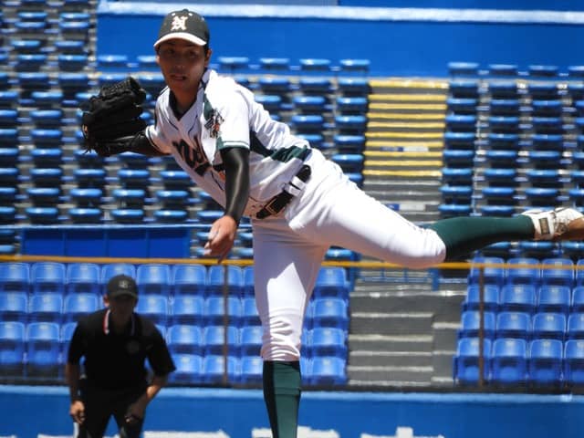 完投した東京農大・前田剛君（３年・明豊）撮影：手束仁