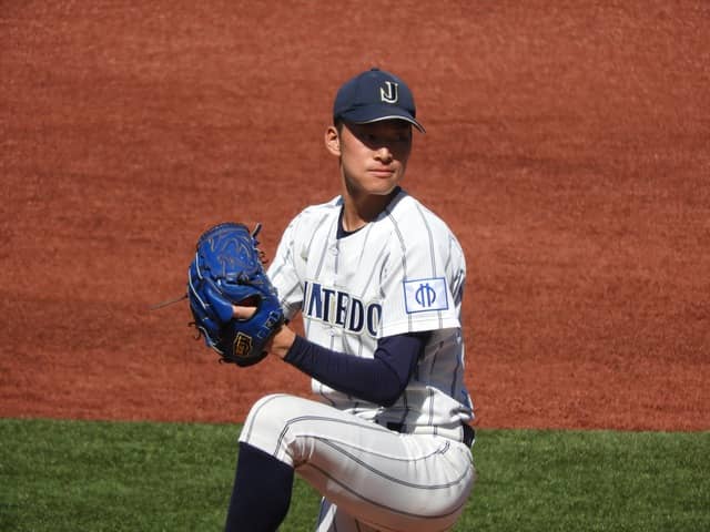 順天堂大・啓田勇貴君（３年・松山商）撮影：手束仁