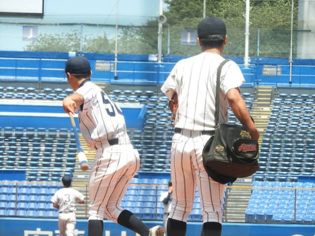 順天堂大のシートノック撮影：手束仁