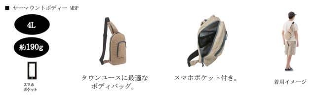 シンプルな構造で普段使いもできるトレッキングバッグ「サーマウント」発売