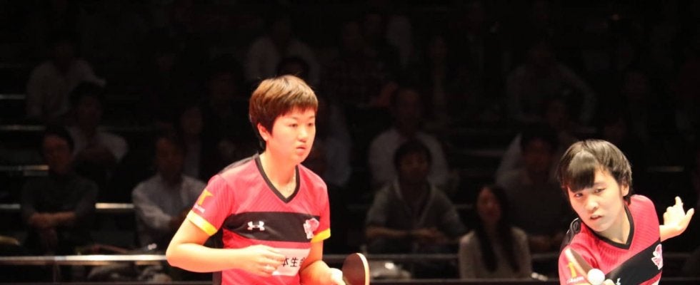 【卓球・Tリーグ】女子開幕戦は平野美宇・常晨晨の国際ペアが快勝　チームに勢い＜女子開幕戦・1番ダブルス＞