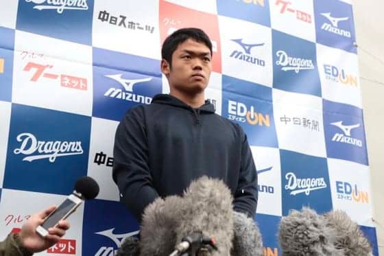 中日ドラ1根尾、松坂大輔と初対面　「怪我は大丈夫？」に…「優しい方だな」