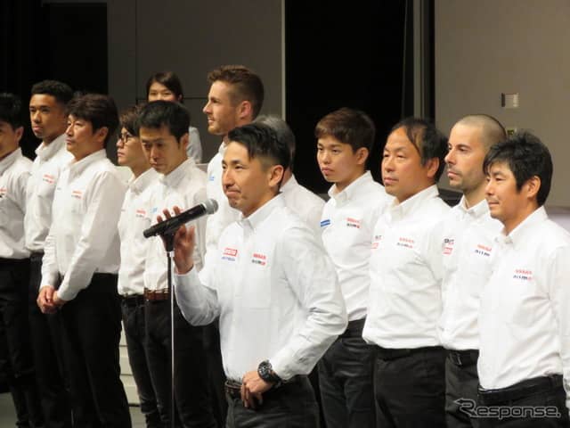 奪冠の決意を語る松田次生。《撮影 遠藤俊幸》