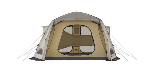 空気を入れるだけで組み立てられるテント&タープ「グランベーシック エアマジック」発売