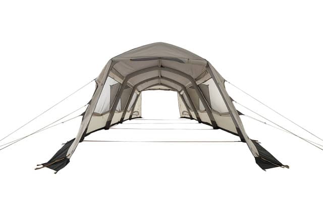 空気を入れるだけで組み立てられるテント&タープ「グランベーシック エアマジック」発売