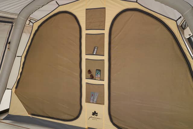 空気を入れるだけで組み立てられるテント&タープ「グランベーシック エアマジック」発売