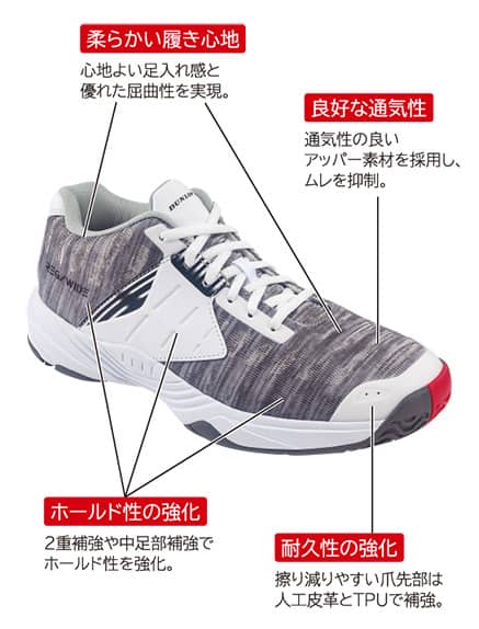 ダンロップ、足囲を選べるテニスシューズ「REG/WIDE」シリーズ発売