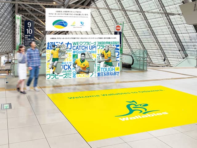 ラグビーオーストラリア代表を歓迎する特急ロマンスカー「ワラビーズ号」運行