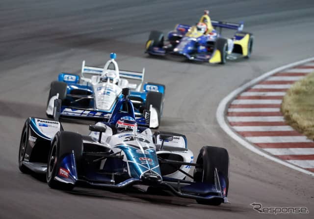 優勝を飾った#30 佐藤琢磨。《写真提供 INDYCAR》