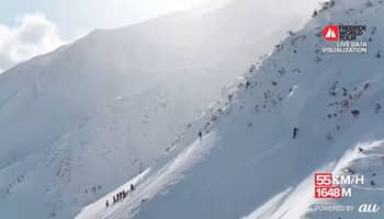 選手の速度・高度・位置など滑走データを可視化した映像を「FWT Hakuba」で配信