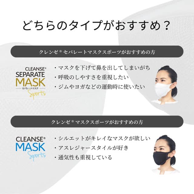 呼吸がしやすいスポーツ向けマスク「クレンゼセパレートマスクスポーツ」発売