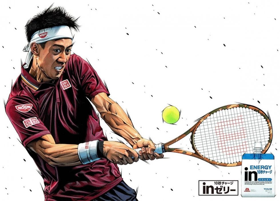 錦織圭選手のイラストを世界王者が手がける 森永製菓 Inゼリー コラボレーション テニス スポーツブル スポブル