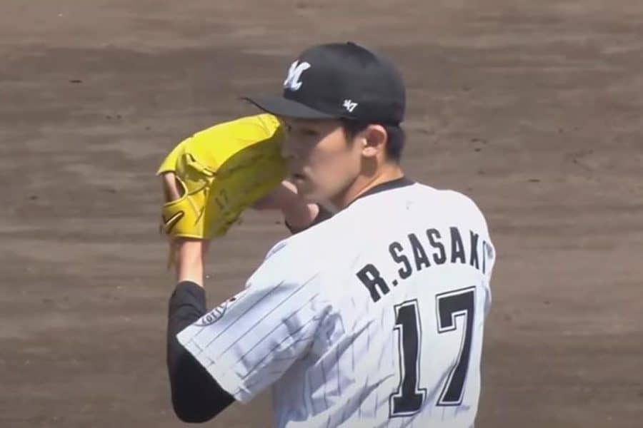 ロッテ佐々木朗、最速155キロも「キャッチボール感覚」!?　G打線を封じた投球が「レベチ」