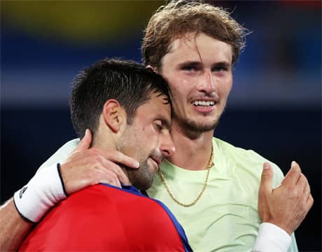 ジョコ撃破のズベレフ喜び