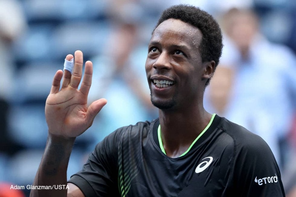 モンフィスが練習でスーパースマッシュを披露[BNPパリバ・オープン]