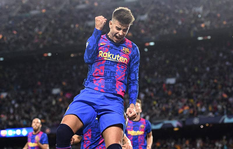 ピケ、CLでの得点数がDF最多タイに！　しかもゴールを決めるとバルサも全勝