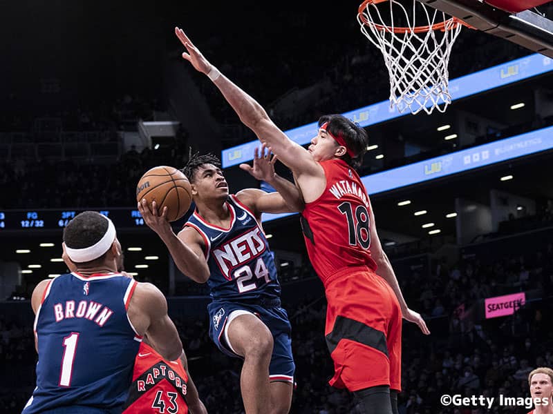 渡邊雄太、豪快ダンクを含む7得点…10分以上の出場は1月26日以来