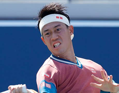 錦織 バックハンドボレー披露