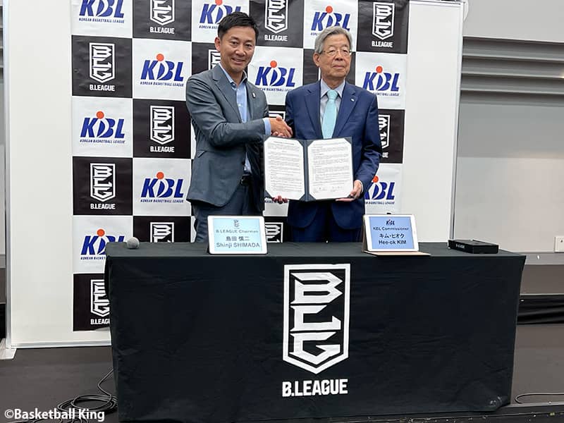 BリーグとKBLがパートナーシップ継続…島田慎二チェアマン「両リーグの協力体制をより強固に」