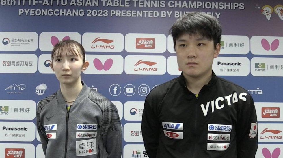 張本智和・早田ひな 準々決勝で中国ペアに敗戦「最後自分たちの得点にする1球が決めきれなかった」【卓球 アジア選手権】