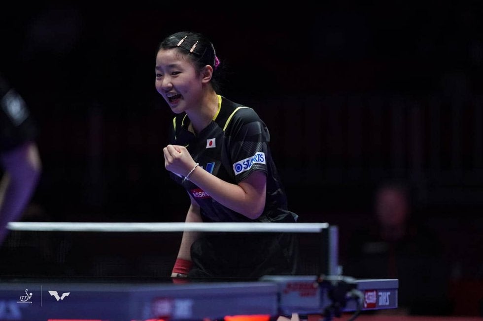 張本美和が世界3位の中国勢撃破で会心ガッツポーズ　王芸迪に4－1勝利でベスト8進出【ITTFワールドカップ2024】