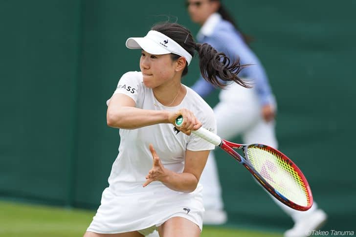 日比野菜緒、3年ぶりにグランドスラム初戦突破ならず。世界33位メルテンスに逆転で敗れる[ウィンブルドン]