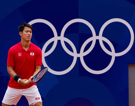 錦織圭 パリ五輪会場で練習