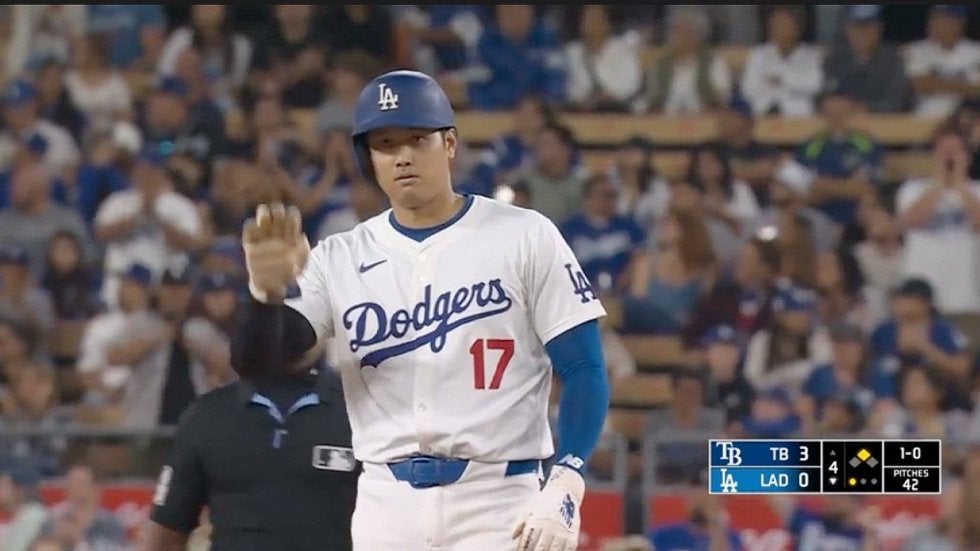 捕った時点で二塁目前！ 大谷翔平が完全に“盗んだ”　驚速スタートに捕手、大慌ての瞬間