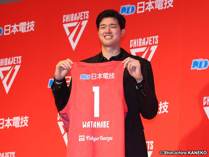 千葉ジェッツ 渡邊雄太 ベースボールシャツ L 2024-25 Bリーグ 渡邊