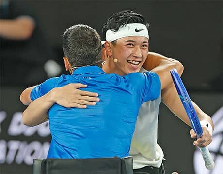 小田凱人/ジョコ組 19歳差ペア勝利