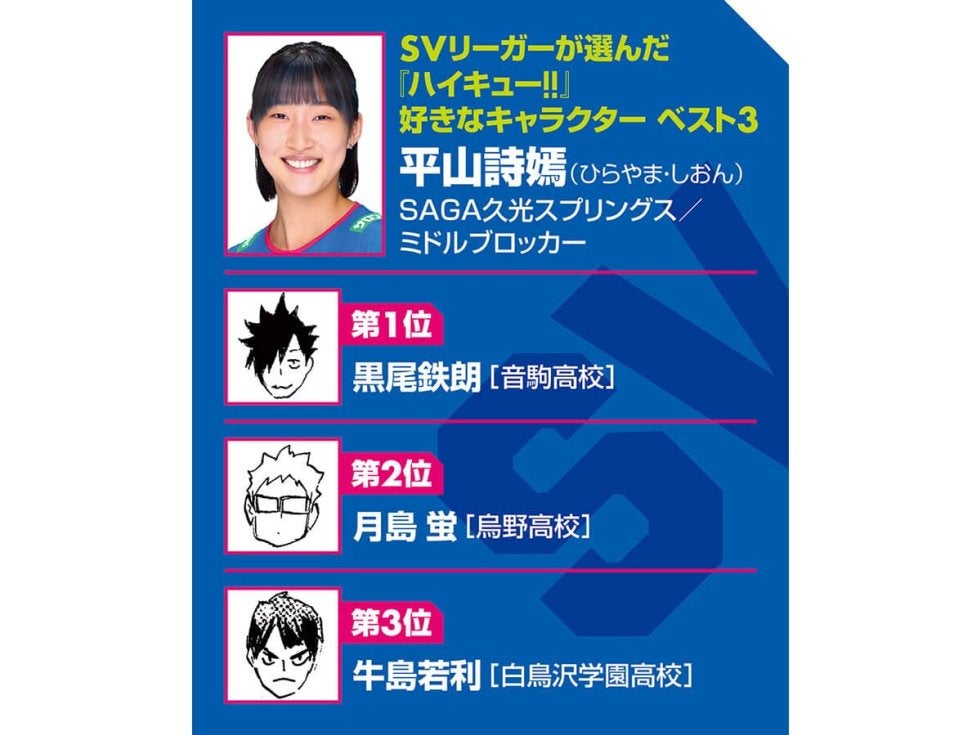 【ハイキュー‼×SVリーグ】SAGA久光の平山詩嫣は月島蛍と「少し似たタイプ」100点に繋がる75点がリードブロックに共感