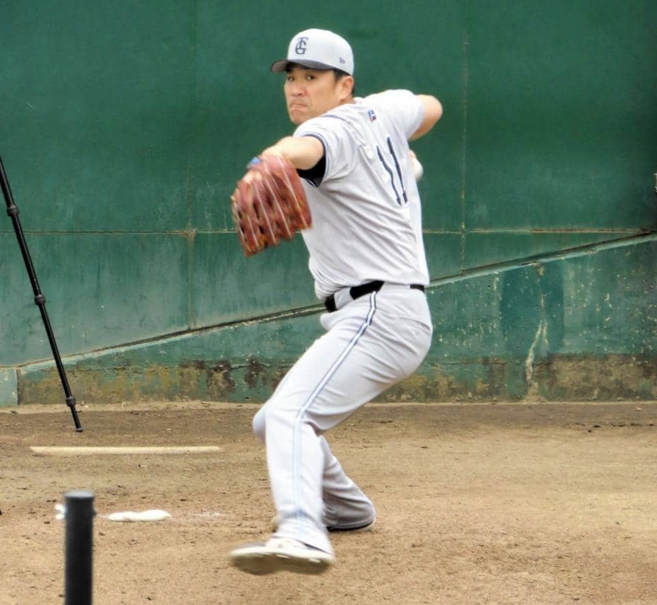 田中将が次回の2軍戦登板へ向けて調整