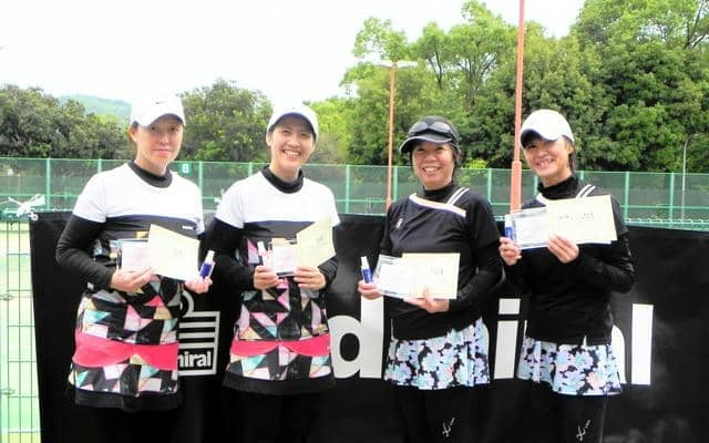ピンクリボンテニス県大会　森岡・吉村、岩本・小野ペアが全国へ