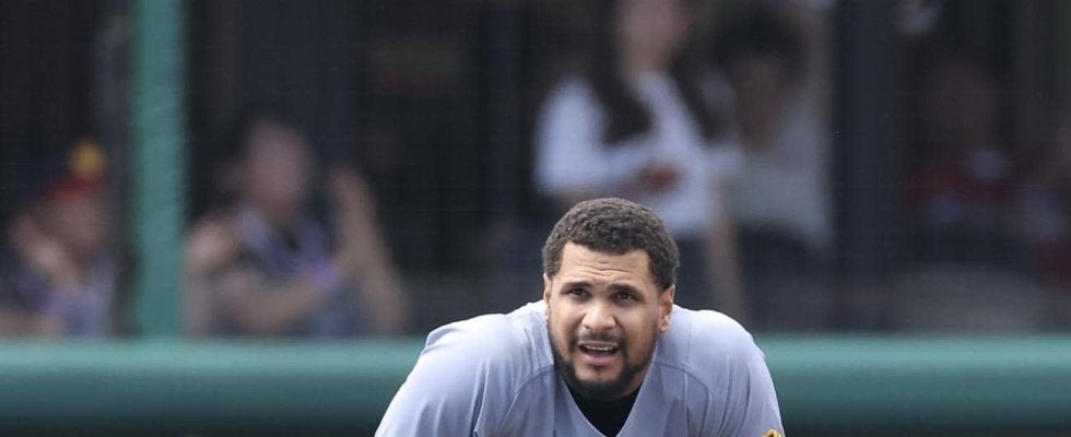 【阪神】ヘルナンデス、辰己涼介の“ザ・キャッチ”に悔しがるも「状態も打球とともに上がってる」