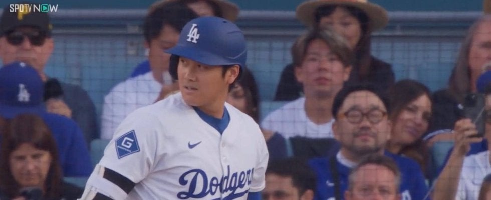 「アァイ！」大谷翔平、カメラが捉えた“珍表情”「顔w」相手ベンチへのファウルで驚愕リアクション