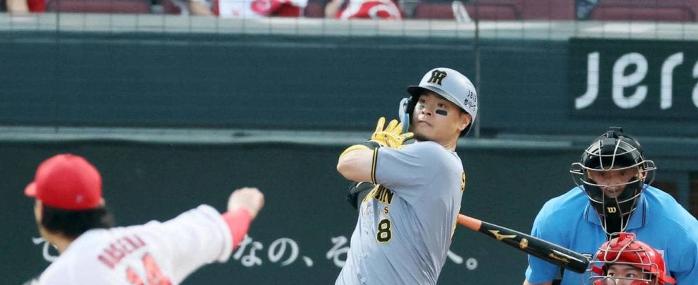 【阪神】佐藤輝明が弾丸ライナーで両リーグトップ独走22号！大瀬良の直球粉砕、３戦連続打点