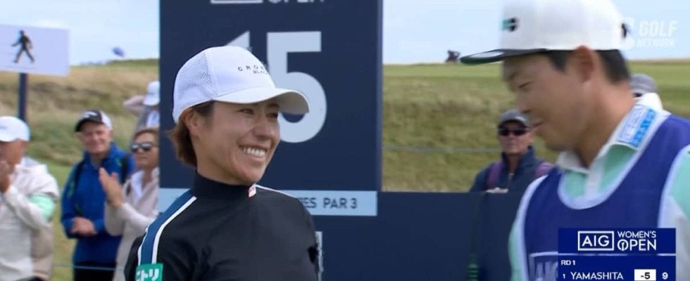 【動画】岡山絵里が5アンダー首位発進　17番ではフックラインを完璧に読み切りバーディ