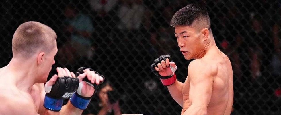 【UFC】中村倫也、三日月蹴りからの追撃で“62秒”KO勝ち　堀口恭司も愛弟子の勝利にガッツポーズで咆哮「思いっきり刺さってる……」