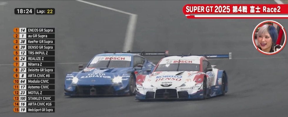 スーパーGT、抜きつ抜かれつ“超接近”バトルの「15秒」 猛アタックに「激しいけどクリーン」「混ぜるな危険」賞賛＆沸騰