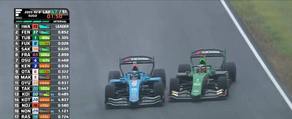 “日本一速い男”も「ここまでIN入られたら無理だ」 今季初表彰台の28歳がインを一閃「すごい組み立て方」「当てない坪井も凄い」両者に賞賛