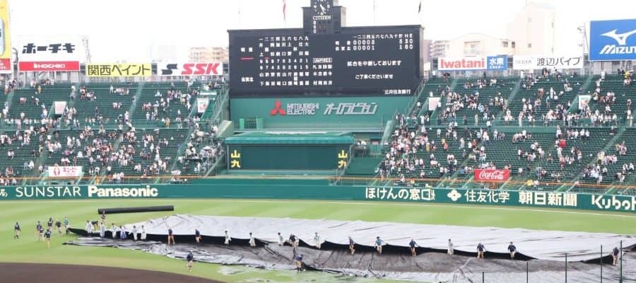 阪神園芸の“神整備”に大歓声＆拍手　甲子園が豪雨で一時中断…わずか60分で試合再開