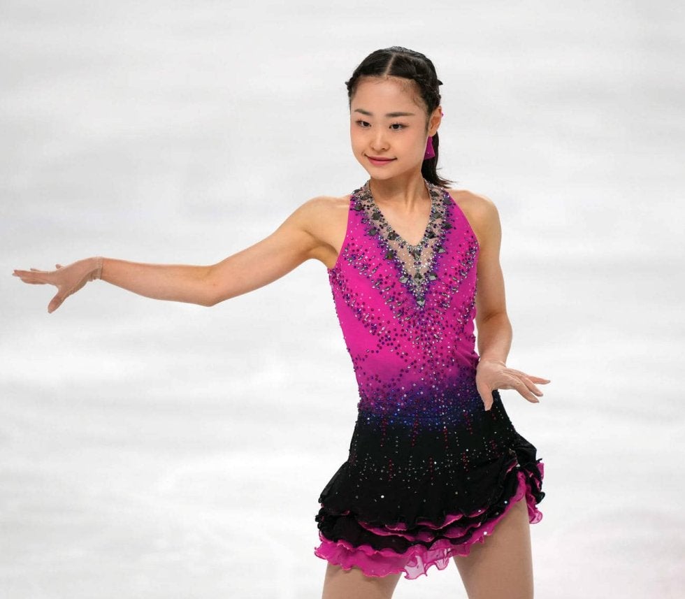 島田麻央 直筆サイン付き写真 世界女王 女子フィギュアスケート　証明書付 1枚 リンクサイド：島田麻央「きょうは楽しめました」 フィギュア