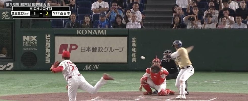 NTT西日本、元阪神・北條史也の決勝2ランで、前回王者の三菱重工Eastに勝利。都市対抗野球大会