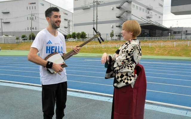 世界陸上ギリシャ選手団が事前キャンプ　埼玉・三郷市、交流深める