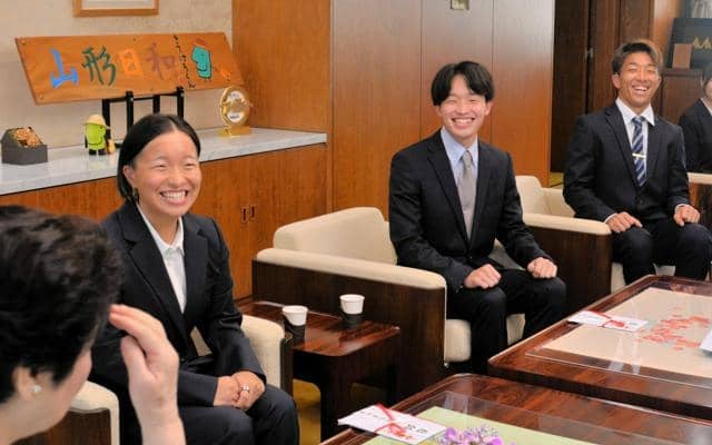 デフリンピック代表山形勢3選手が知事を訪問　「全力出し切る」