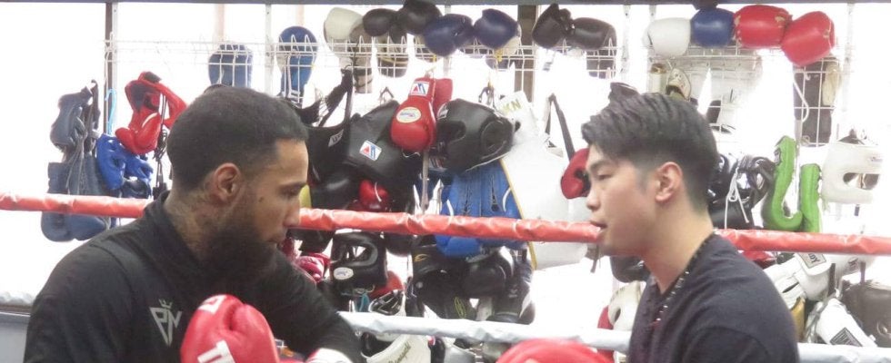 ルイス・ネリが元４階級制覇王者の田中恒成氏と軽快ミット打ち「中谷潤人と戦いたい」