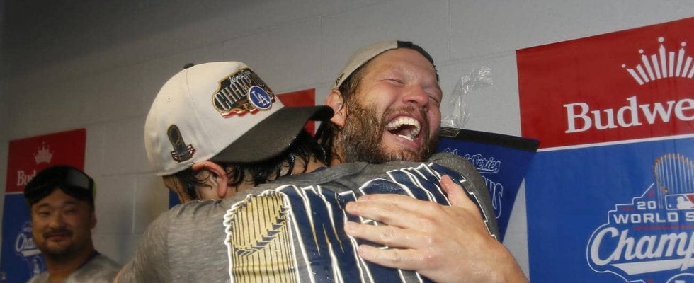 カーショー有終「全く悲しくない。完璧な終わり方だ」シャンパンファイトは上半身裸で乾杯の音頭