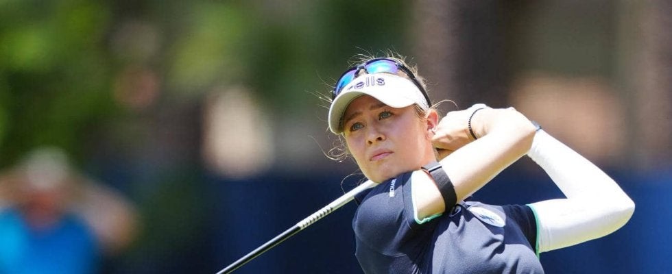 美脚すぎるＮ・コルダがミニスカ姿でのスイング映像を公開　世界１位から陥落も実力と人気は健在