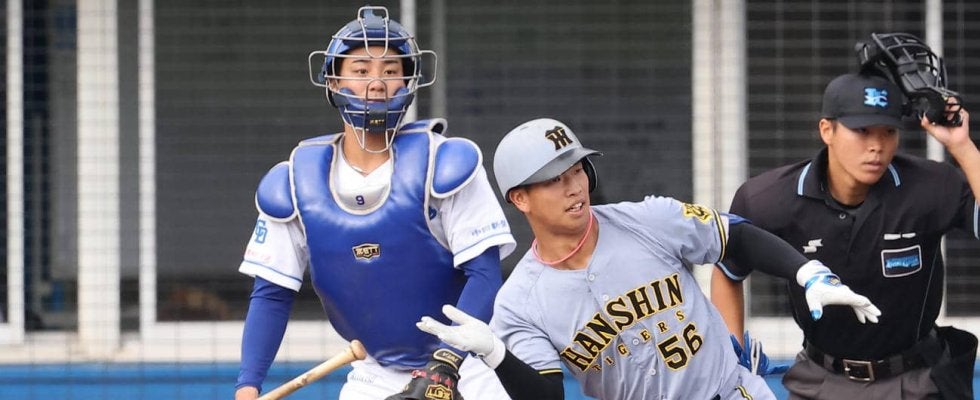 【阪神】百崎蒼生、８月顔面死球から実戦復帰し即快音！第１打席初球を左翼線に飛ばし一気二塁へ